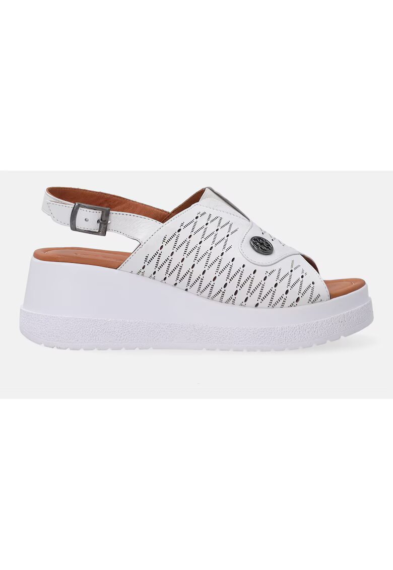 VENEZIA Sandale din piele wedge cu catarama