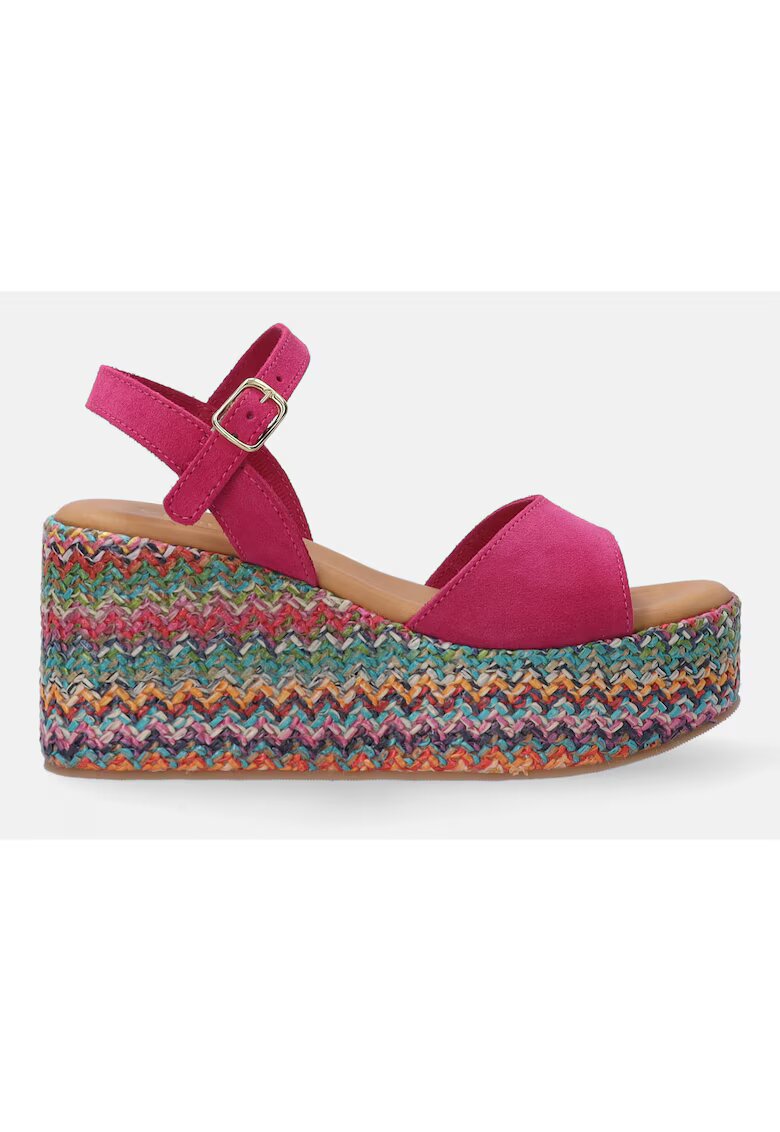 VENEZIA Sandale wedge din piele intoarsa