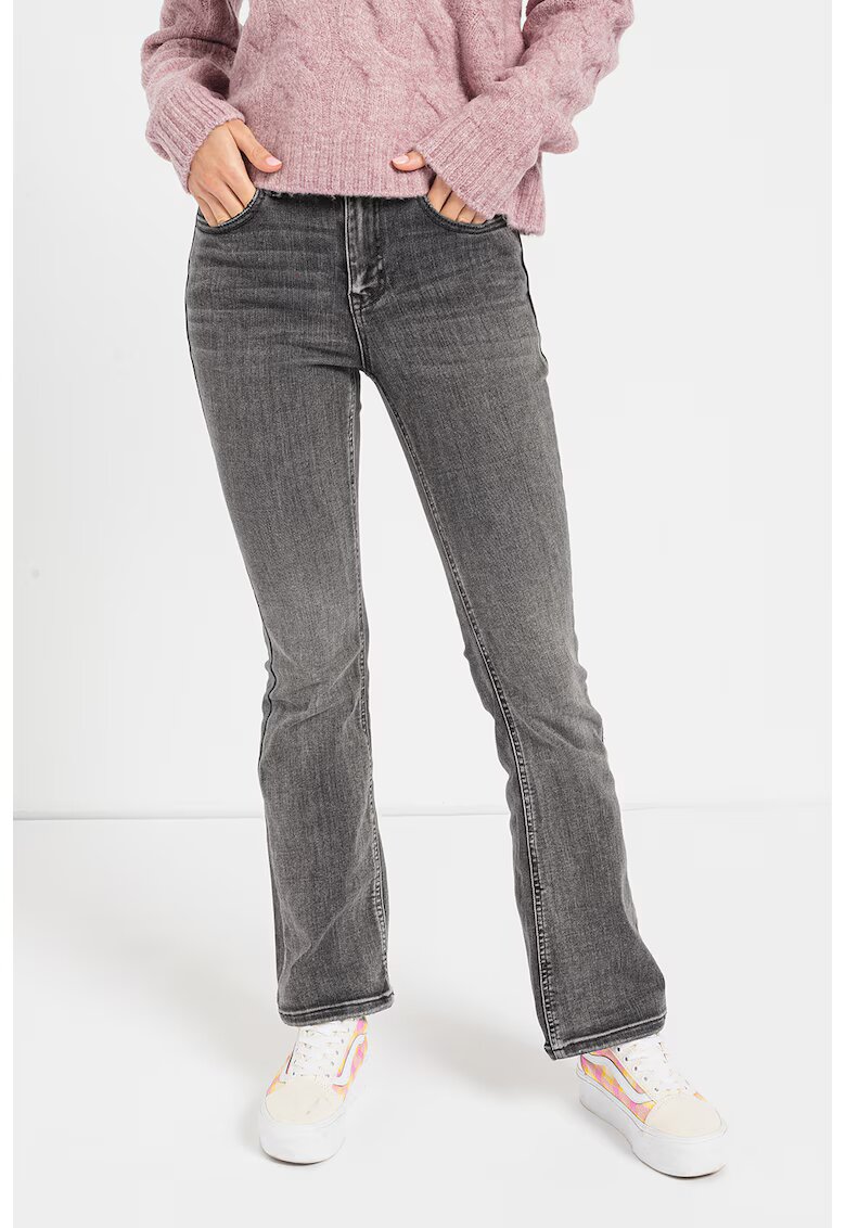 Vero Moda Blugi evazati cu aspect decolorat - Gri inchis melange