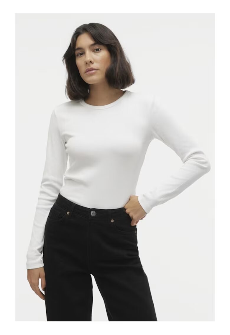 Vero Moda Bluza Chloe 10306897 Alb Slim Fit - Bumbac