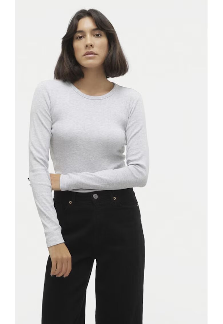 Vero Moda Bluza Chloe 10306897 Gri Slim Fit - Bumbac