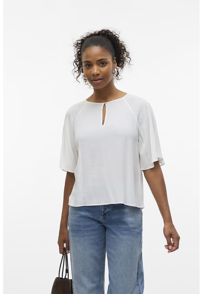 Vero Moda Bluza cu decupaj keyhole - Alb optic