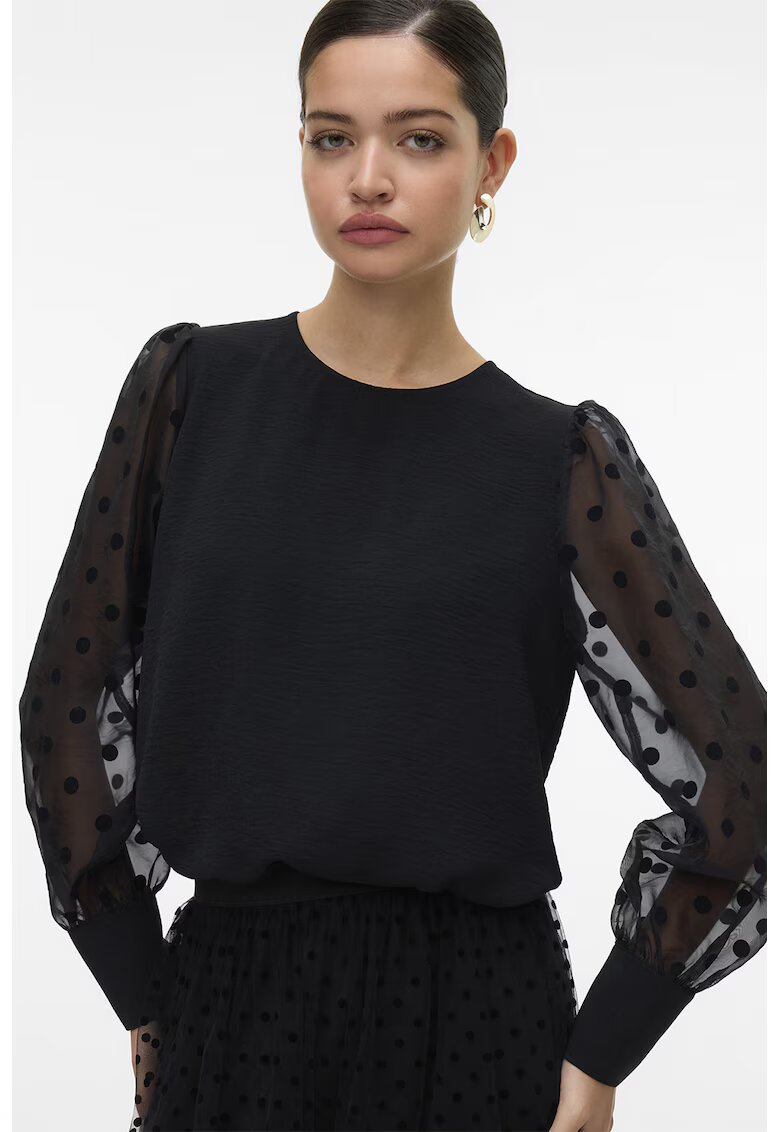 Vero Moda Bluza cu maneci semitransparente Alva - Alb fildes