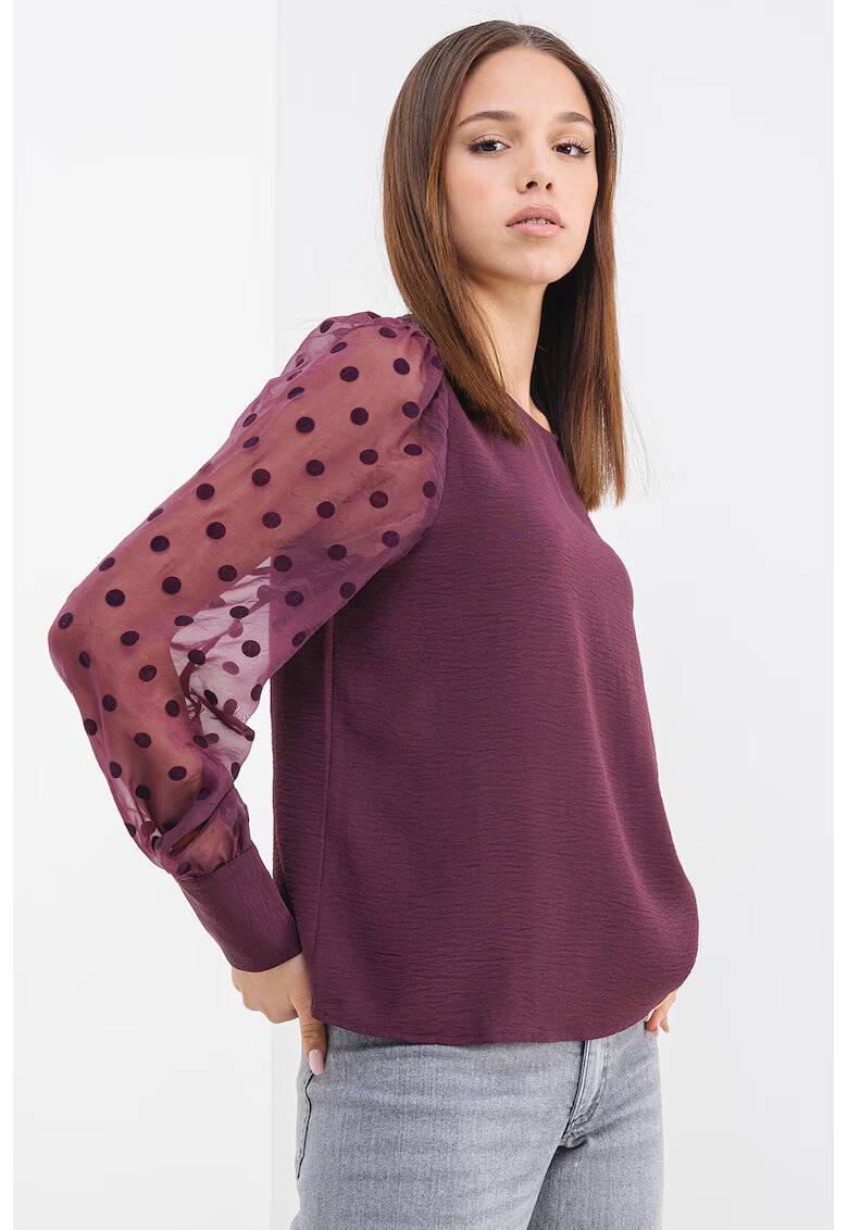 Vero Moda Bluza cu maneci semitransparente Alva - Violet tyrian