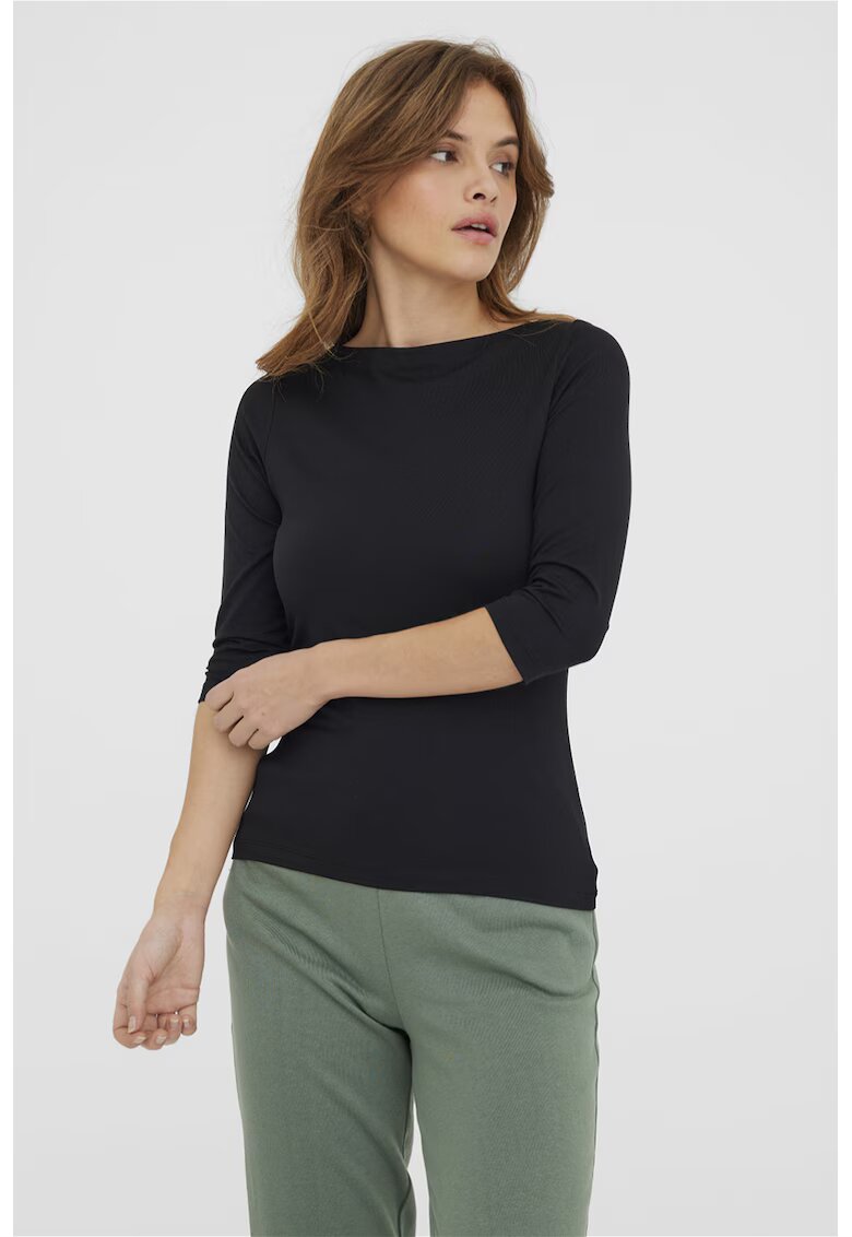 Vero Moda Bluza din amestec de modal cu maneci 3/4 - Negru