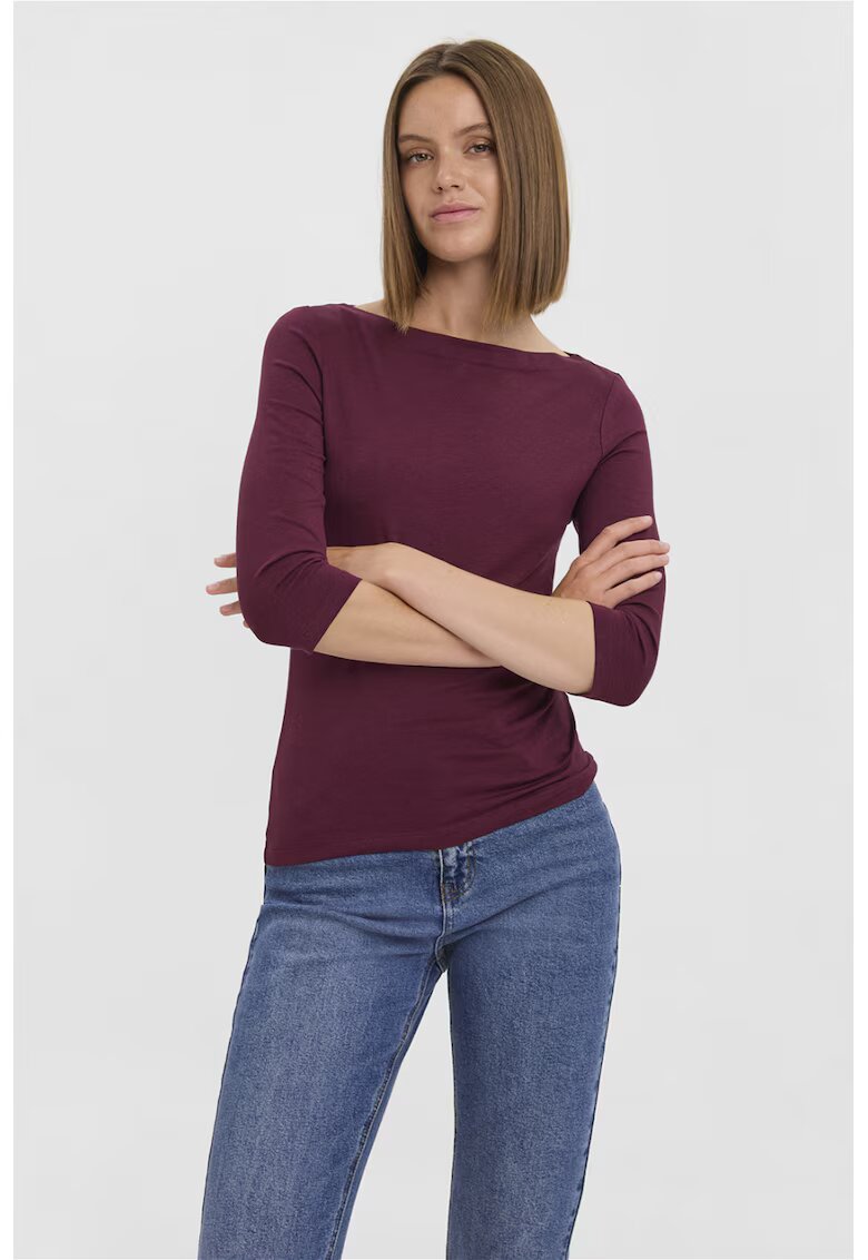 Vero Moda Bluza din amestec de modal cu maneci 3/4 - Violet tyrian
