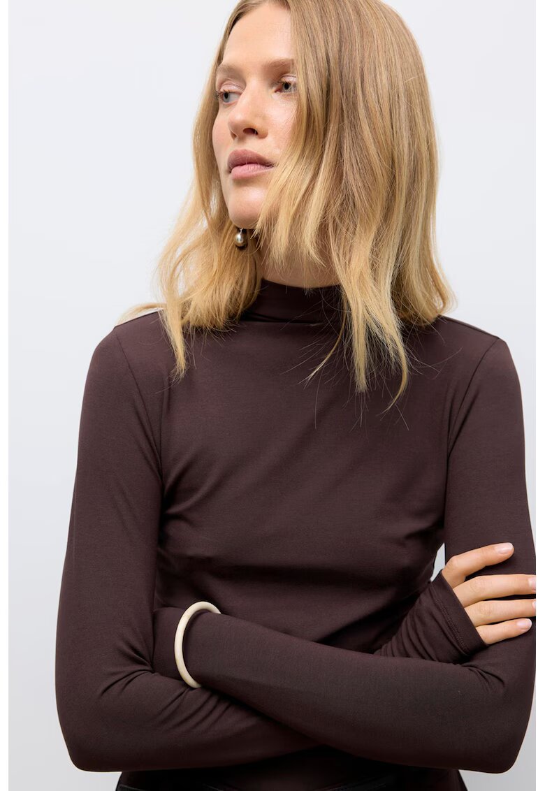Vero Moda Bluza din amestec de modal - Maro
