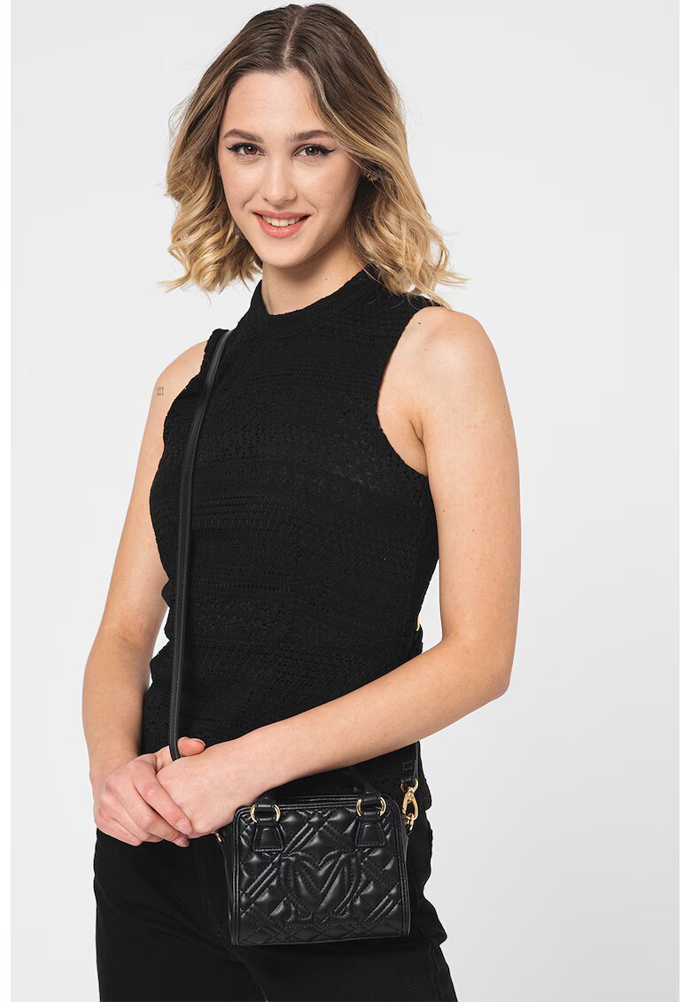 Vero Moda Bluza fara maneci din dantela - Negru