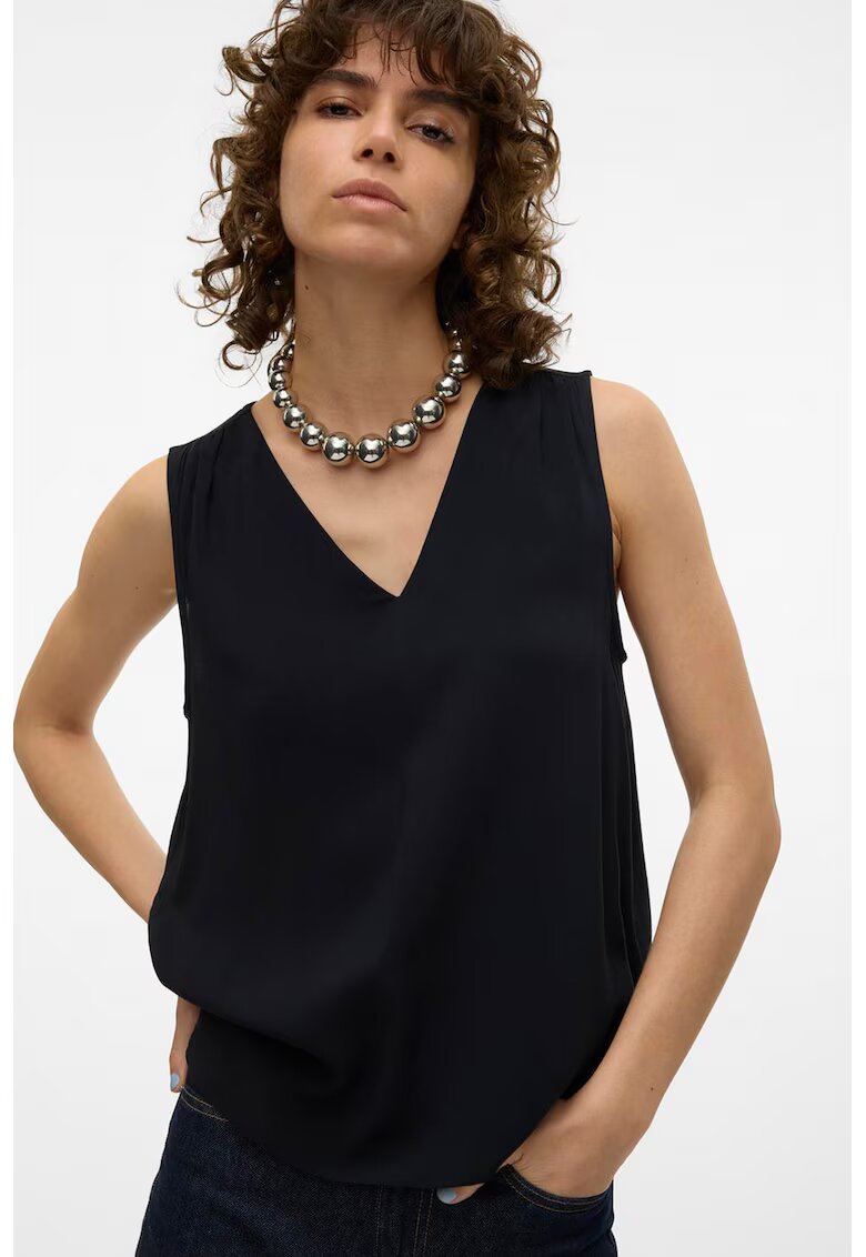 Vero Moda Buza cu decolteu in V - Negru