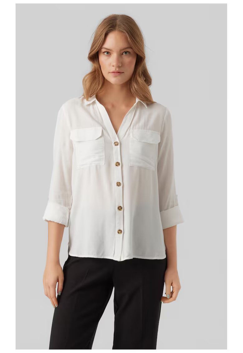 Vero Moda Camasa cu buzunare pe piept - Alb