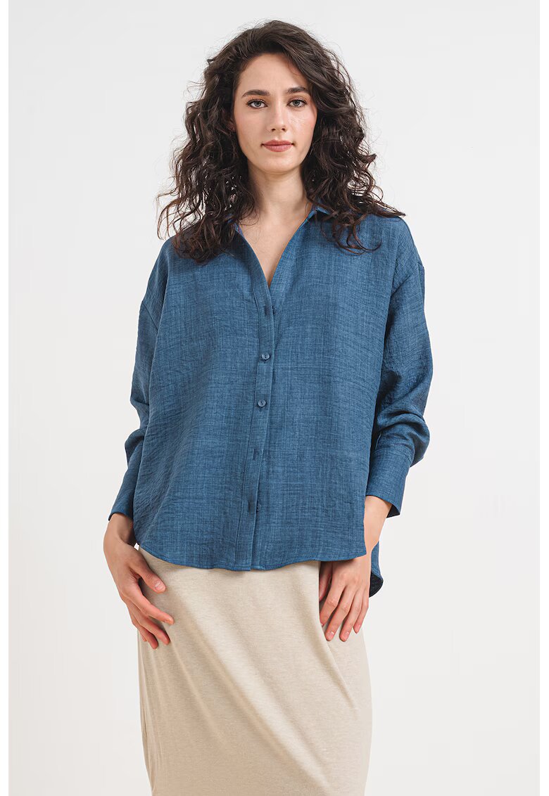 Vero Moda Camasa cu maneci cazute Melaney - Albastru inchis