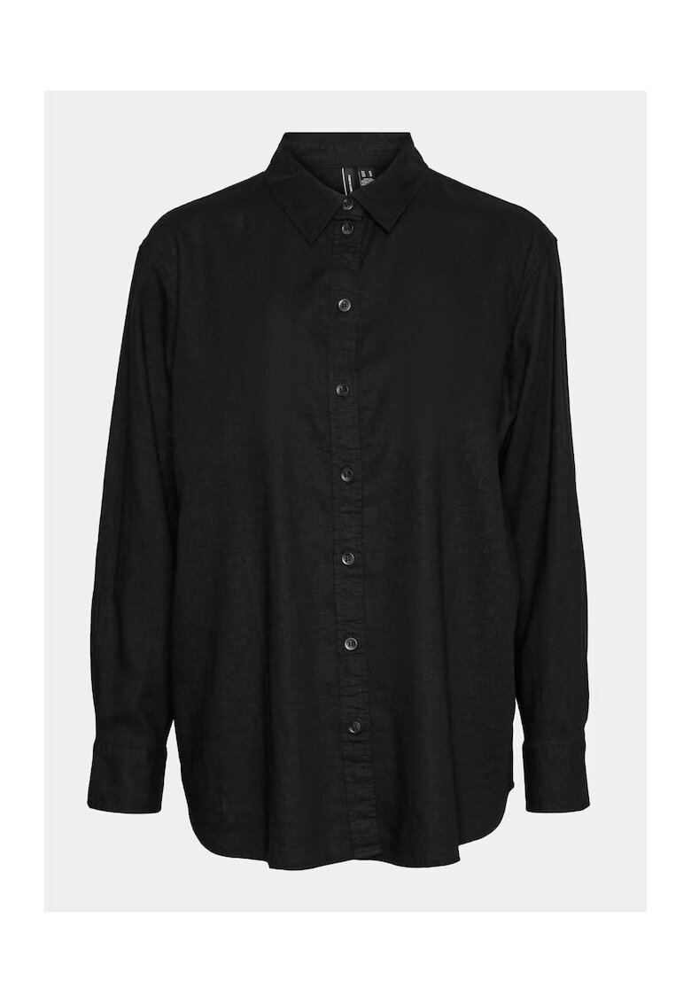 Vero Moda Camasa din amestec de in cu guler ascutit - Negru