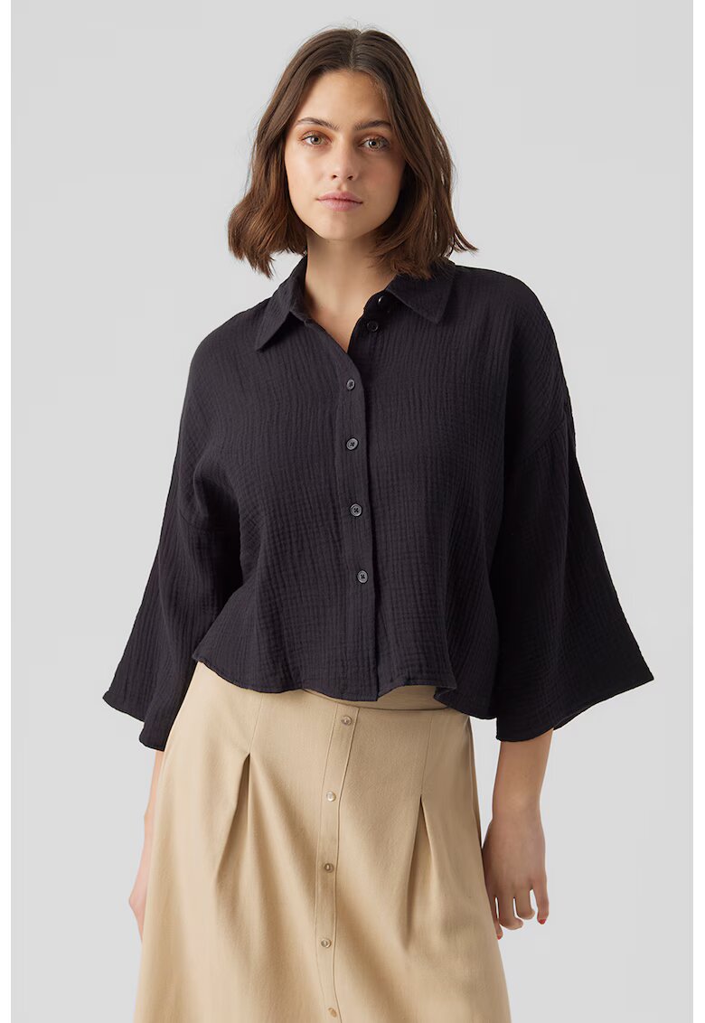 Vero Moda Camasa texturata cu maneci cazute