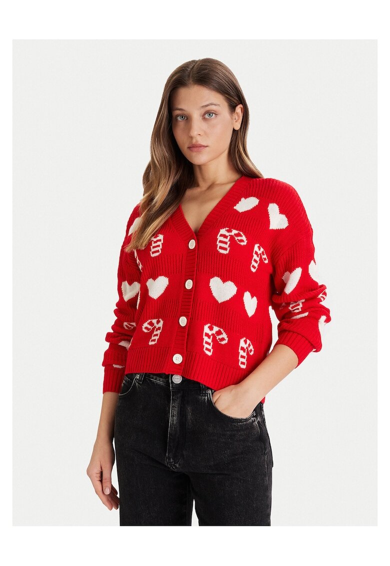 Vero Moda Cardigan dama rosu - moale