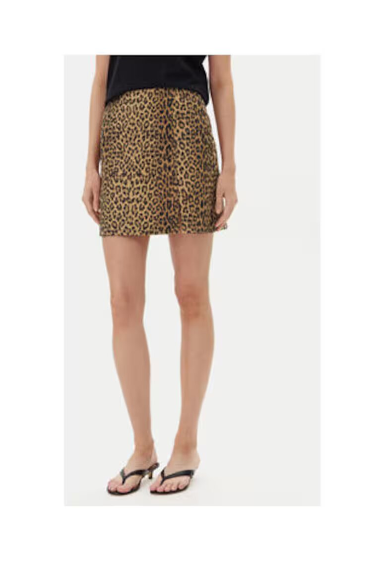 Vero Moda Fusta cu print leopard - Maro