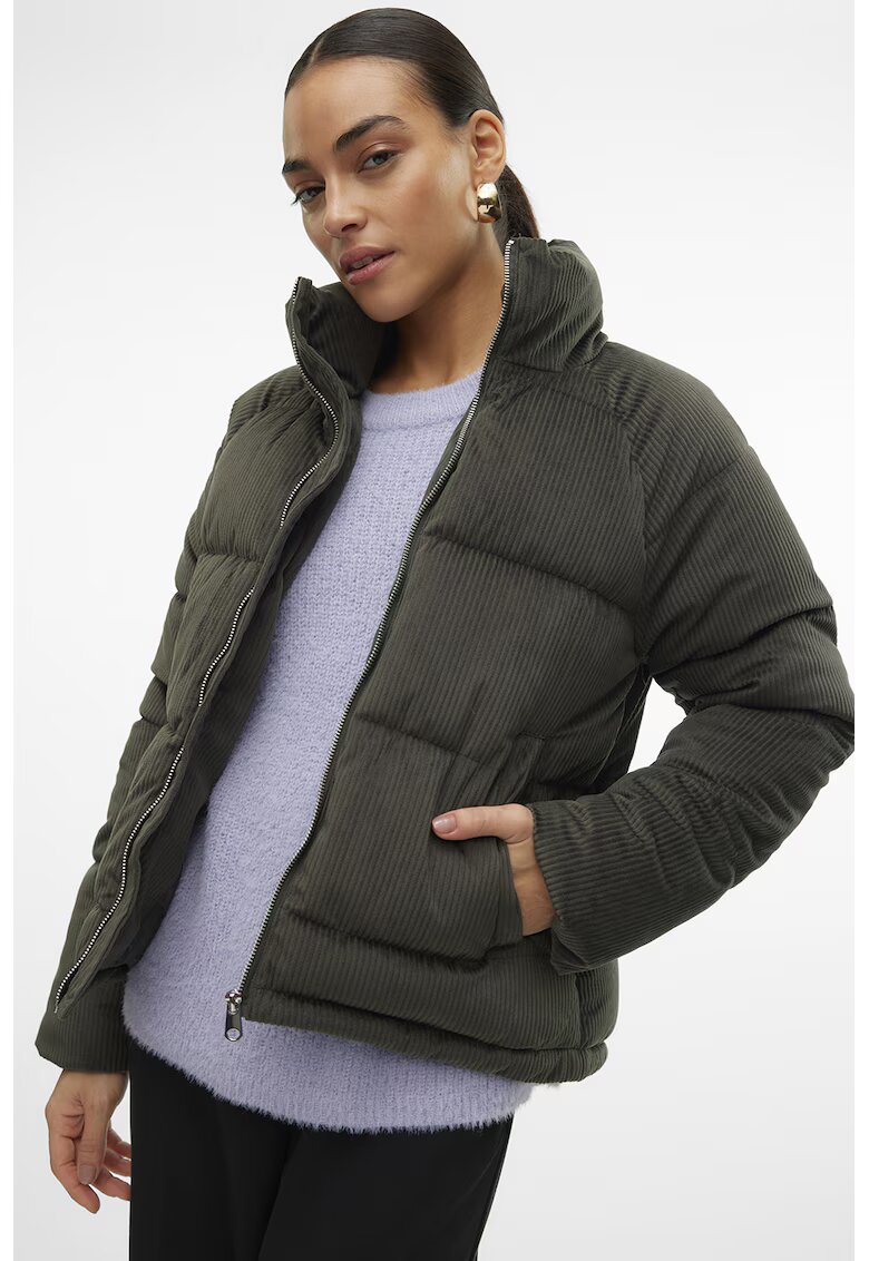 Vero Moda Geaca bufanta matlasata cu maneci raglan Debbie Sofia - Verde padure