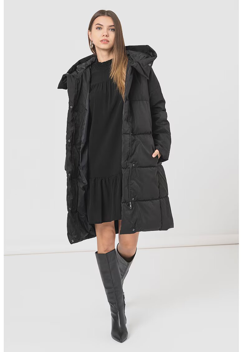 Vero Moda Geaca cu model lung si aspect matlasat Stella - Negru