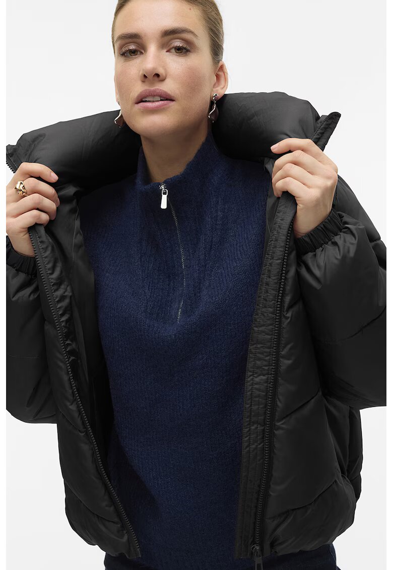 Vero Moda Geaca cu vatelina si fermoar Ligario - Negru