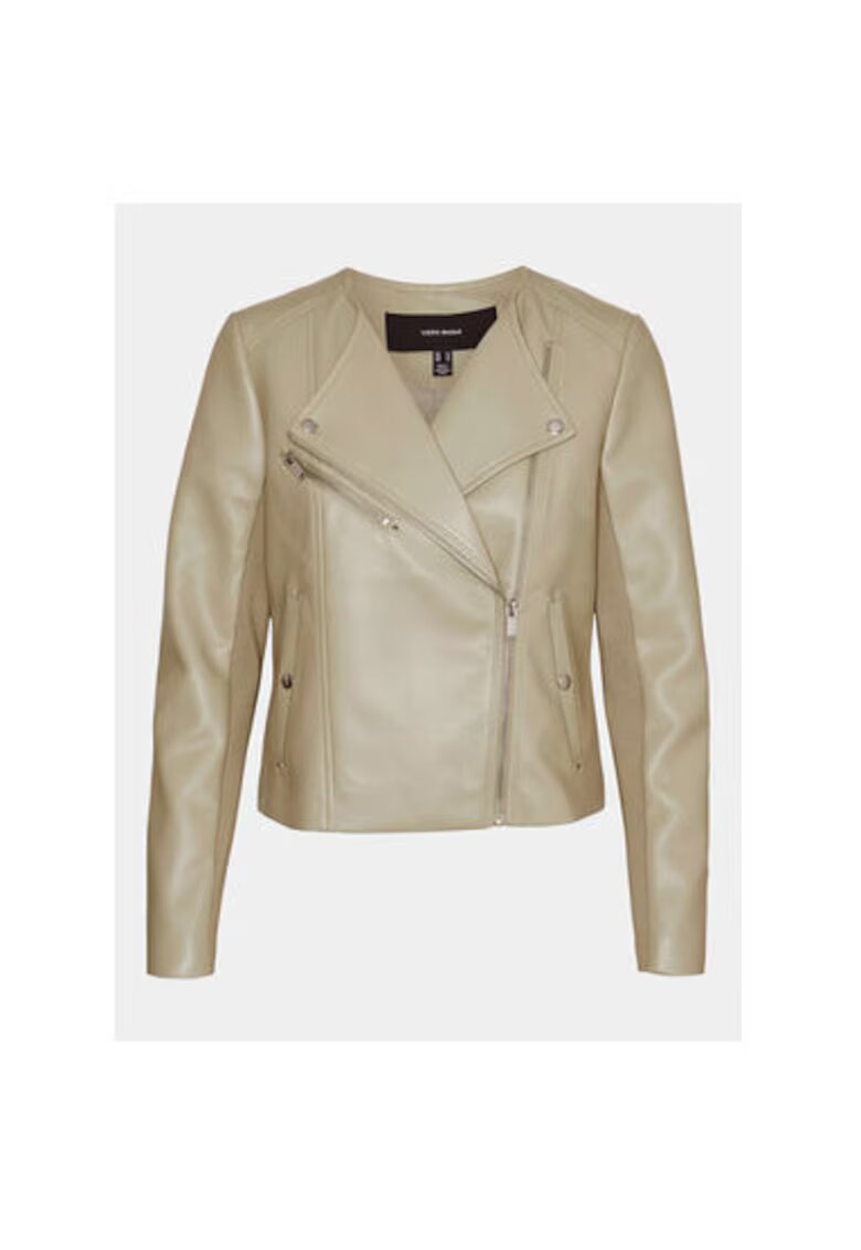 Vero Moda Geaca dama - 303613860 - Piele Ecologica - Bej - Bej