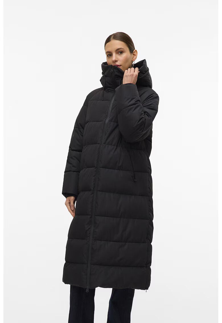 Vero Moda Geaca lunga cu vatelina - Negru