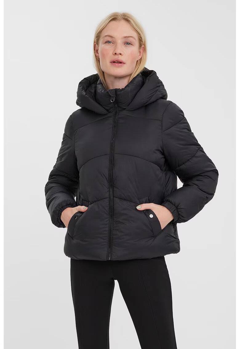 Vero Moda Geaca matlasata cu gluga Uppsala - Negru