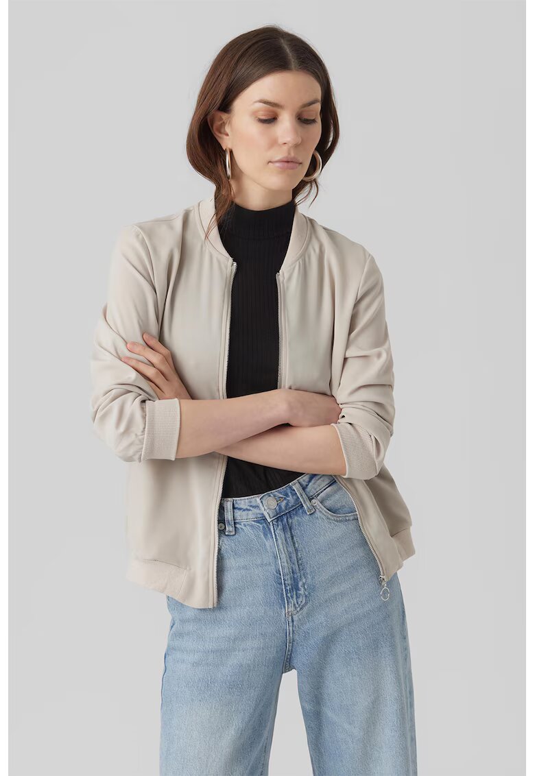 Vero Moda Jacheta bomber cu fermoar - Grej