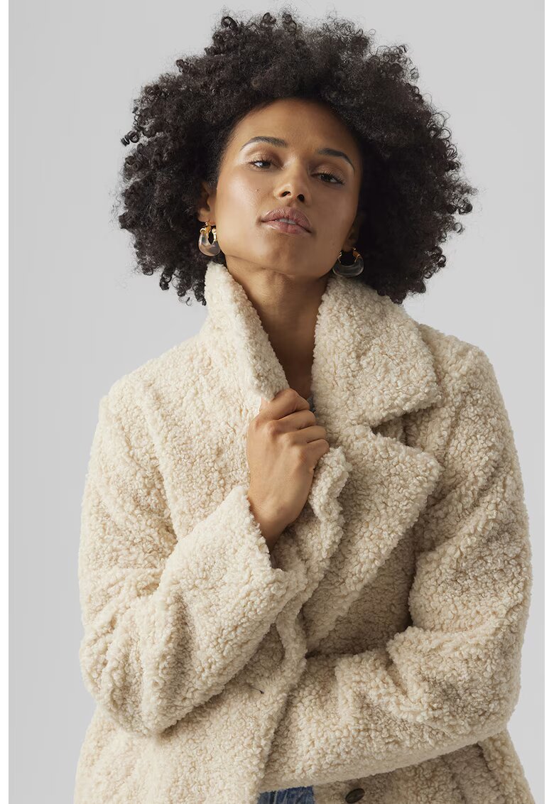 Vero Moda Palton cu blana sintetica - Crem