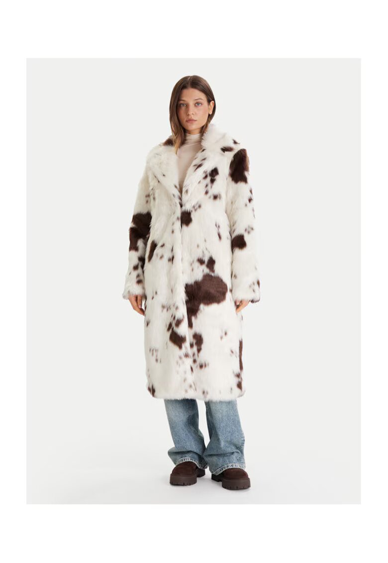 Vero Moda Palton dama - bej - blana artificiala