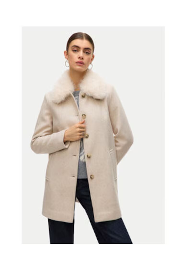 Vero Moda Palton de tranzitie dama - bej - poliester reciclat