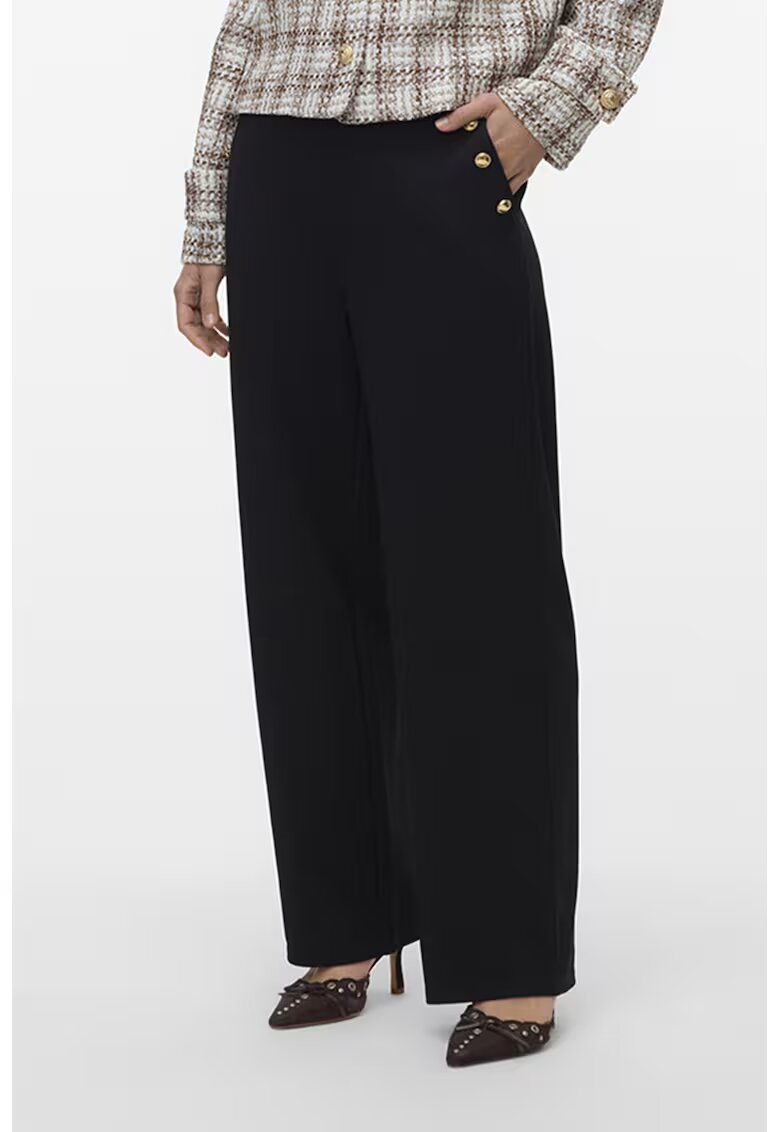 Vero Moda Pantaloni cu croiala ampla - Negru