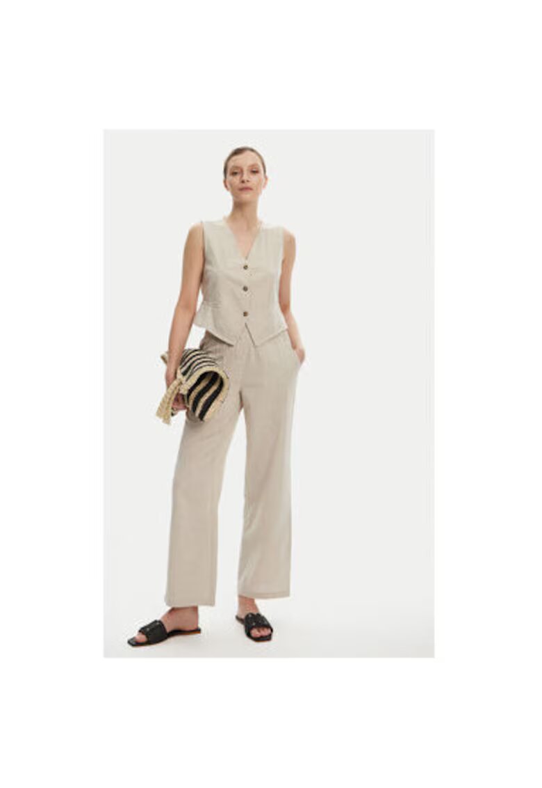Vero Moda Pantaloni dama 10333796 - Bumbac organic/In - Bej - Bej