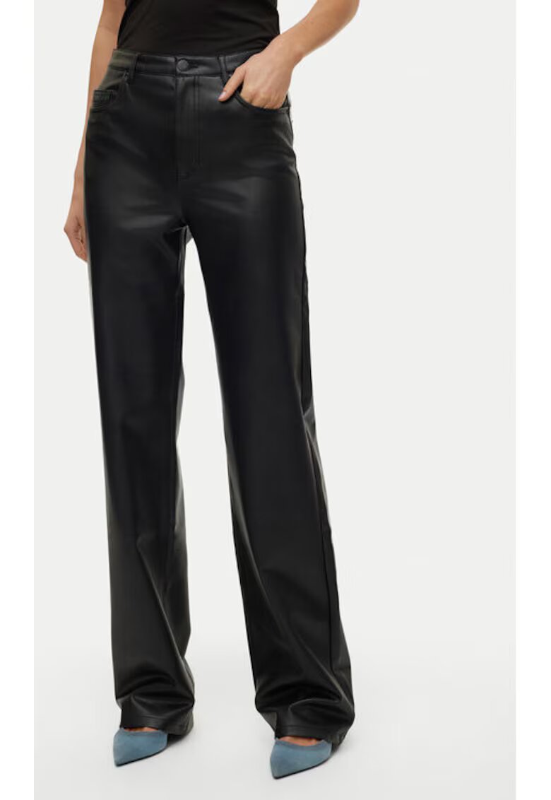 Vero Moda Pantaloni dama - 304868757 - Piele ecologica - Negru - Negru