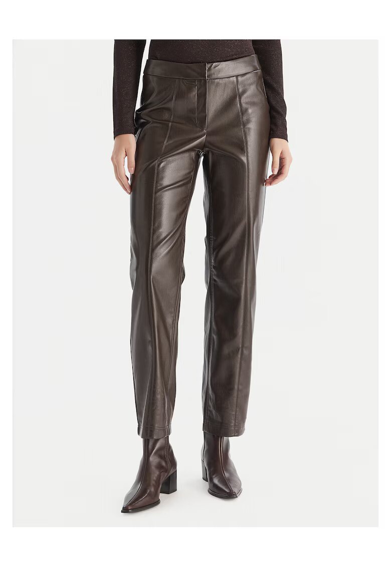 Vero Moda Pantaloni dama piele ecologica - maro - Maro