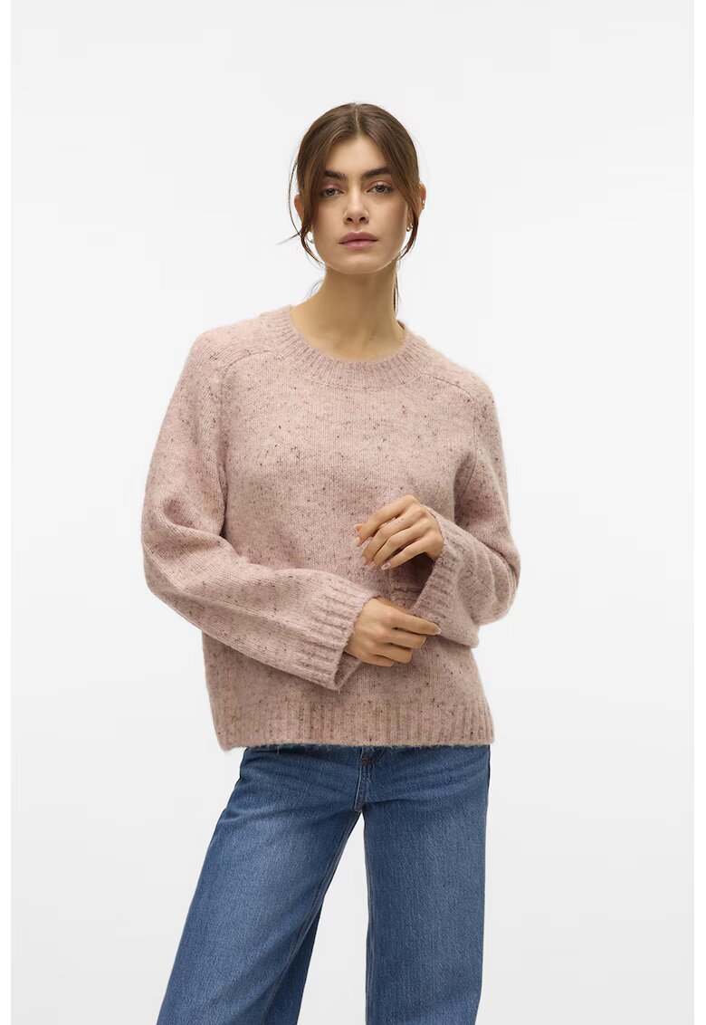 Vero Moda Pulover cu decolteu rotund - Roz prafuit