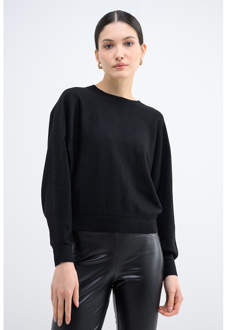 Vero Moda Pulover cu insertii de lurex Happy - Negru/Argintiu