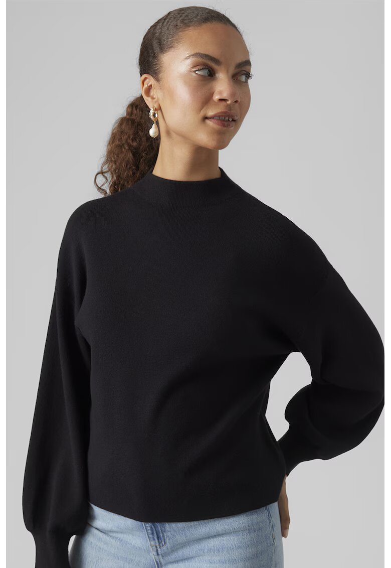 Vero Moda Pulover cu maneci bufante - Negru