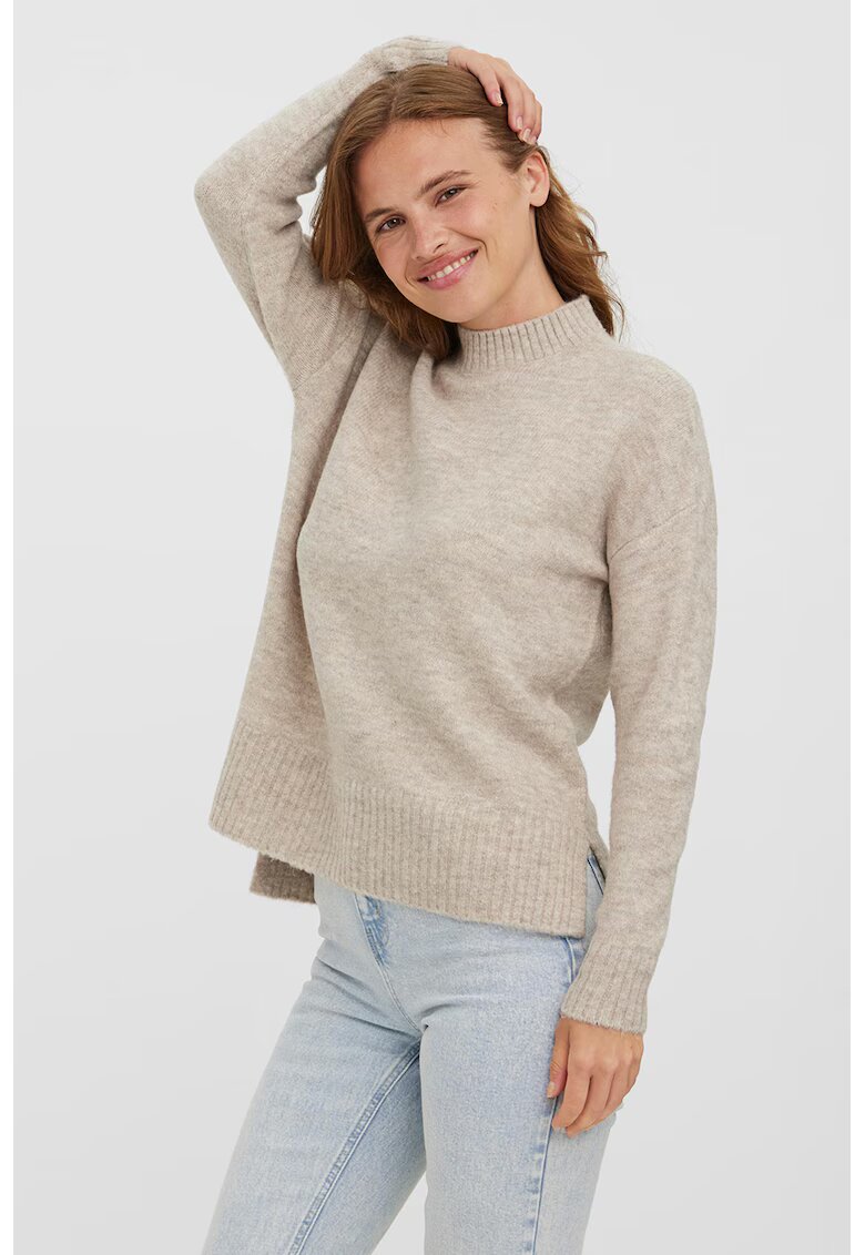 Vero Moda Pulover cu terminatie asimetrica - Bej