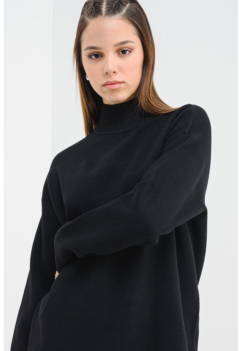 Vero Moda Pulover uni lejer cu guler inalt - Negru