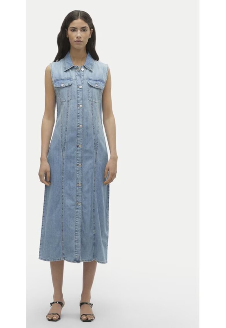 Vero Moda Rochie dama - Albastru - Bumbac