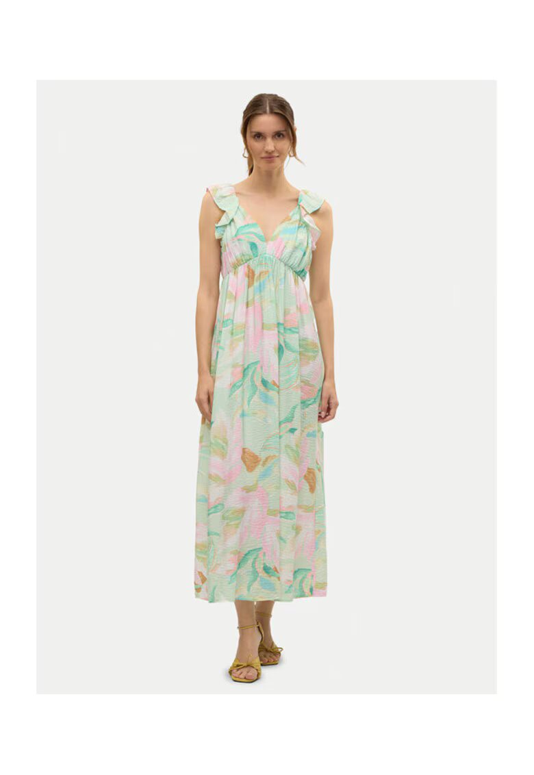 Vero Moda Rochie de vara dama 10324125 - Viscoza/Nylon - Verde - Verde