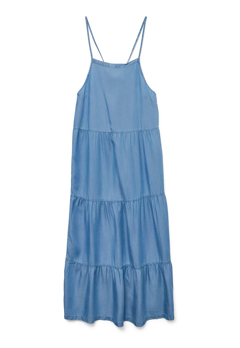 Vero Moda Rochie de vara dama 10326075 - Lyocell - Albastru - Albastru