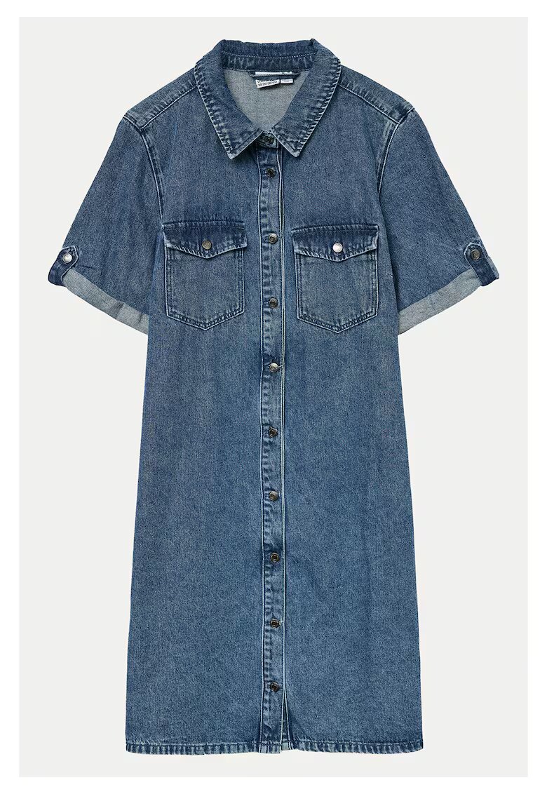 Vero Moda Rochie denim albastru mediu - 90% bumbac - 10% viscoza