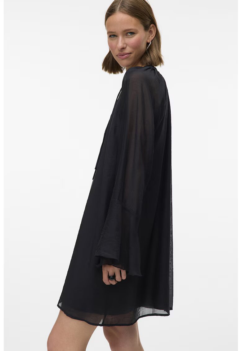 Vero Moda Rochie din amestec de lyocel cu maneci evazate - Negru