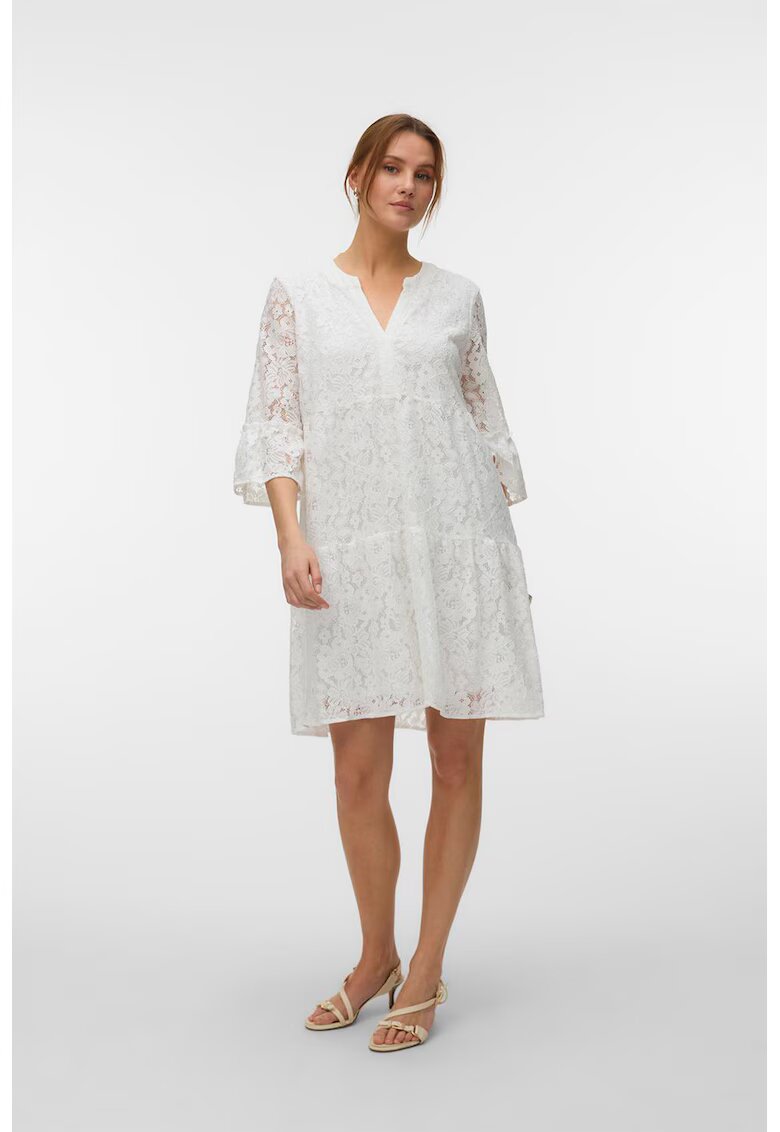 Vero Moda Rochie lejera cu maneci 3/4 Laurel - Alb