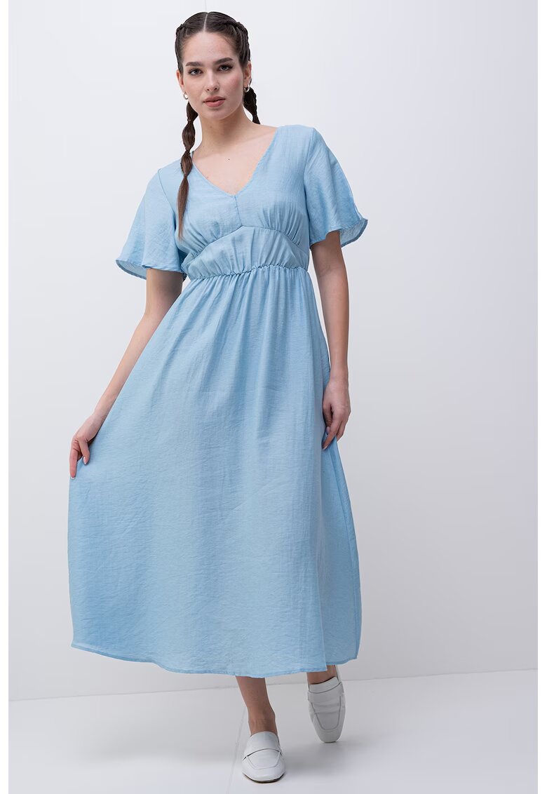 Vero Moda Rochie maxi cu decolteu in V - Albastru pastel