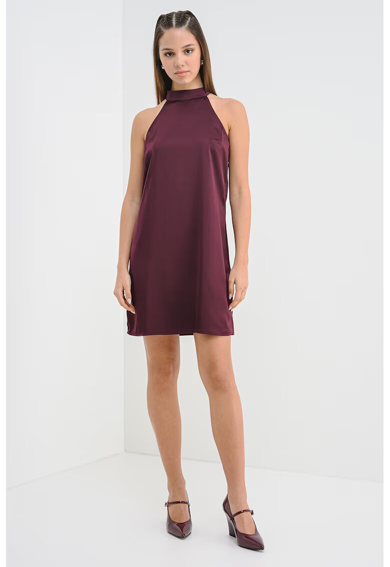 Vero Moda Rochie mini cu decolteu halter - Violet pruna