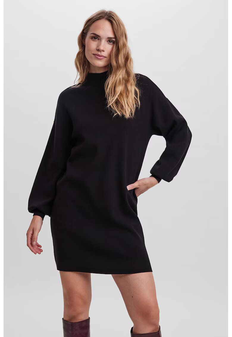 Vero Moda Rochie-pulover lejera cu guler inalt - Negru