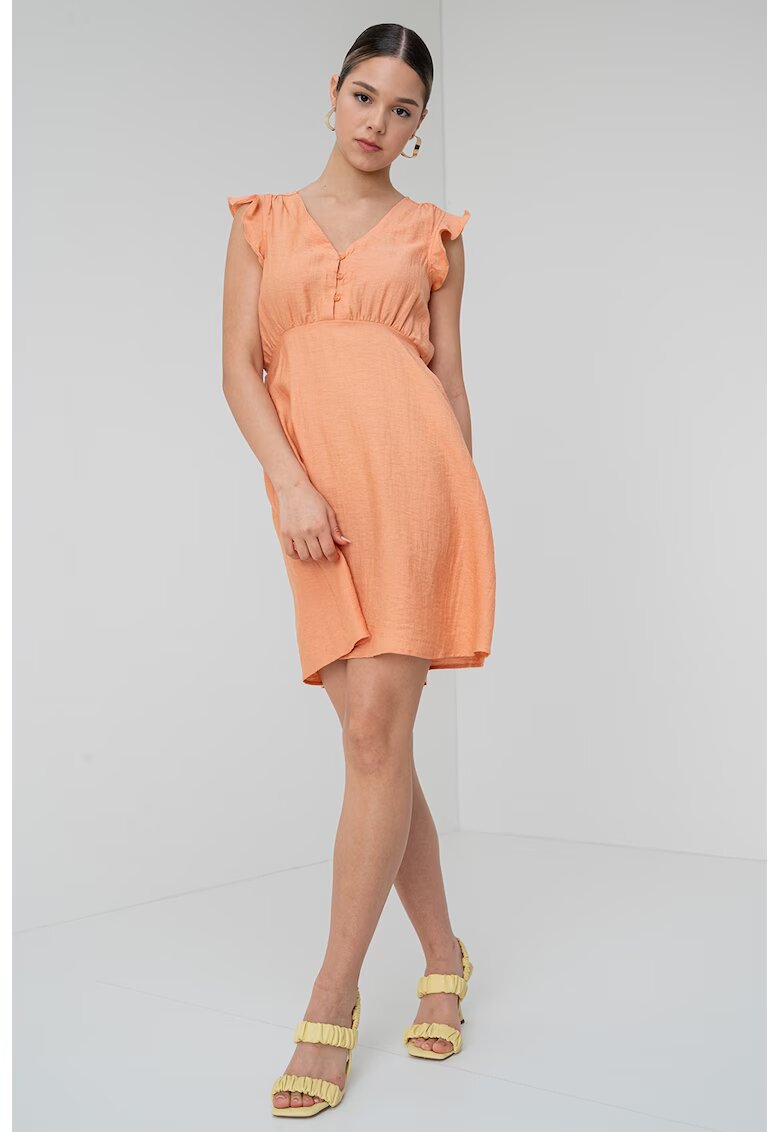 Vero Moda Rochie scurta din amestec de in - Portocaliu stins