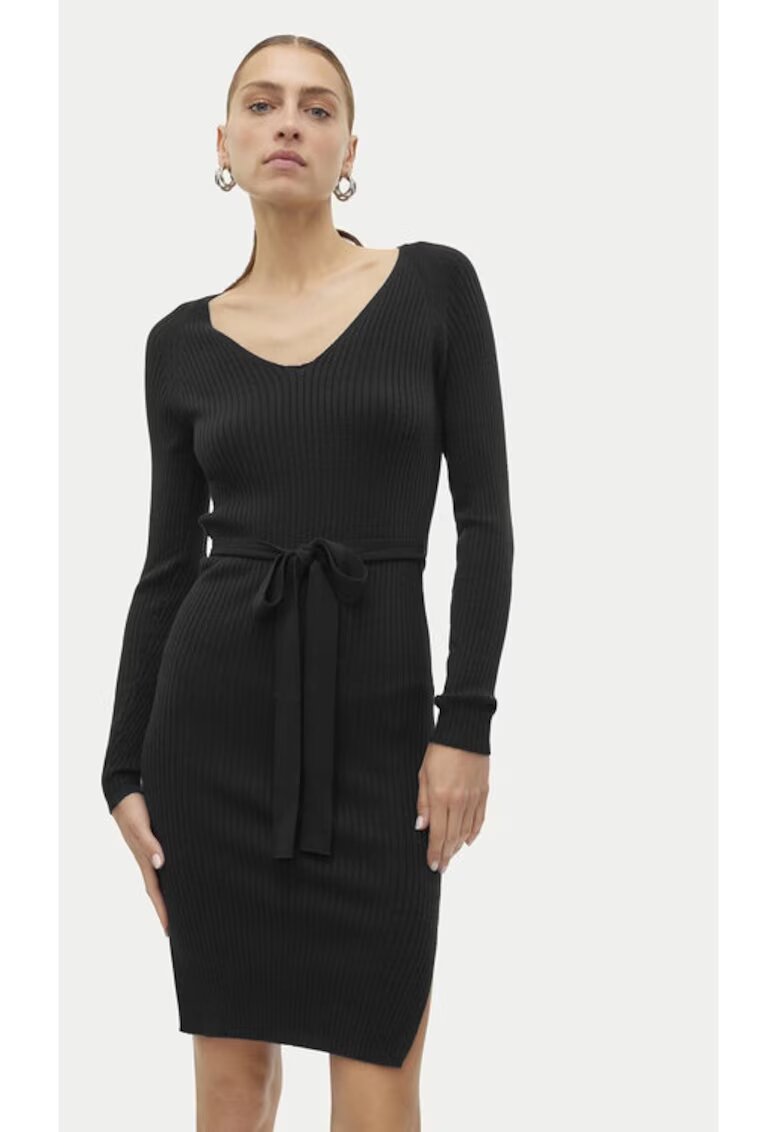 Vero Moda Rochie tricotata Saba 10309320 Negru Slim Fit - Viscoza