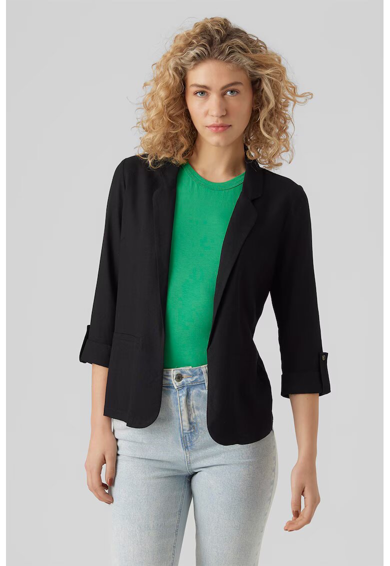 Vero Moda Sacou din amestec de in - Negru